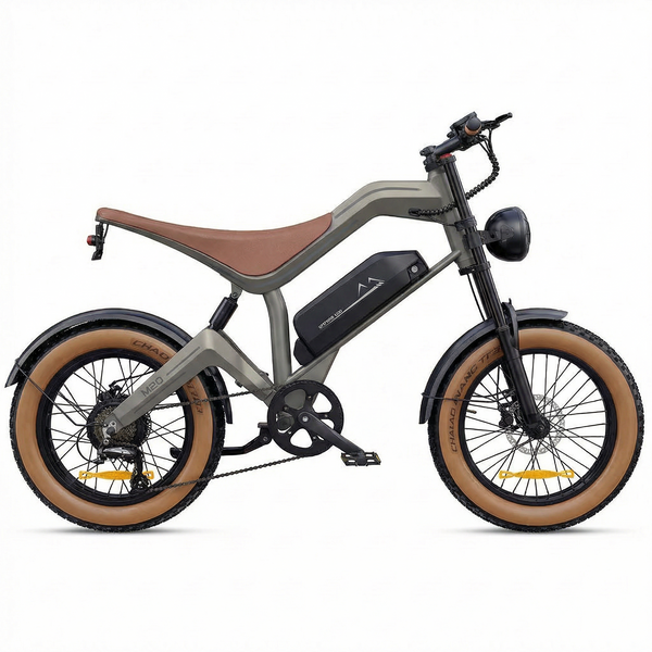 BROWN M20 Electric Moped-Style E-Bike – 750W 48V Long Range Fat Tire