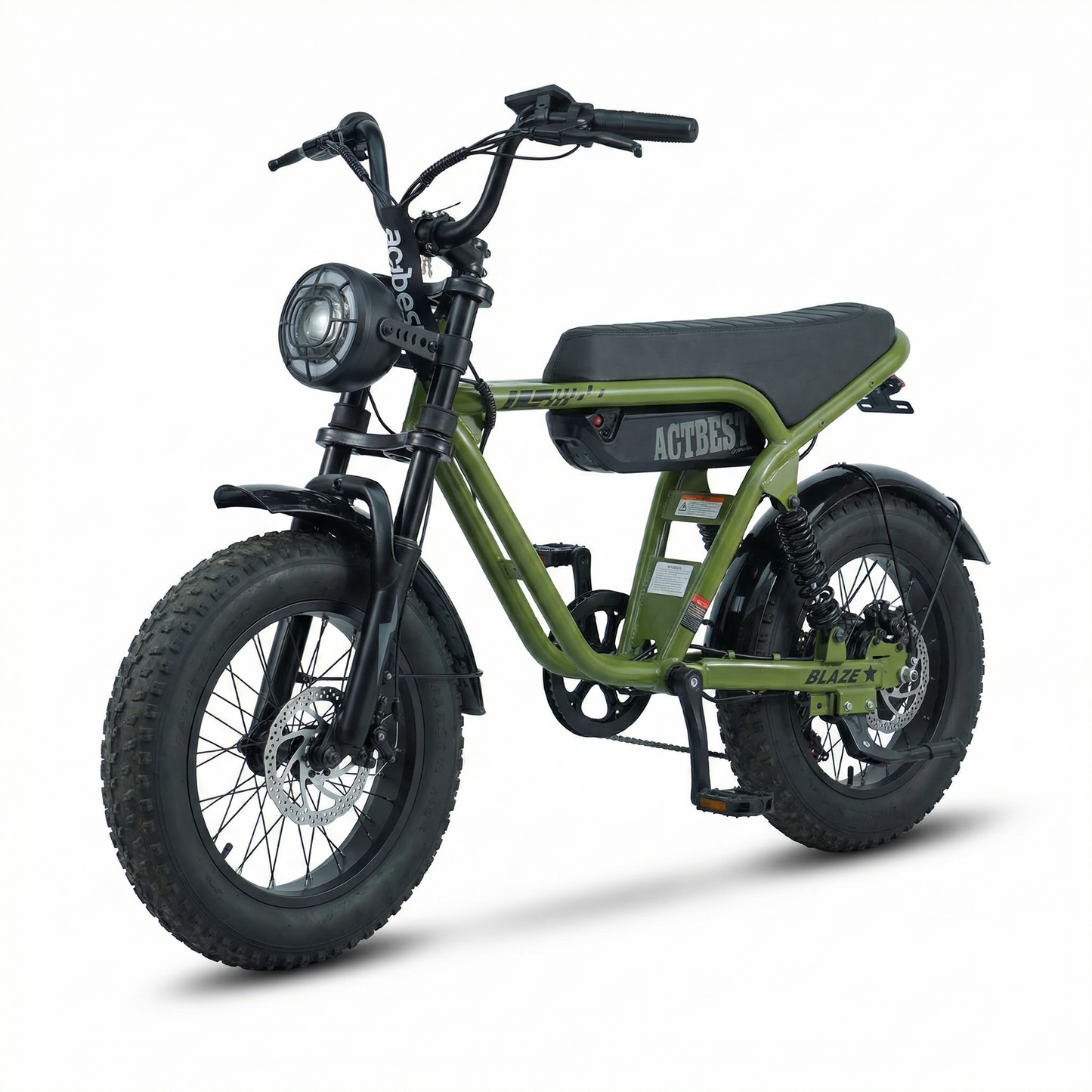 ACTBEST Blaze Electric Mini Bike – 1200W 25MPH Fat Tire