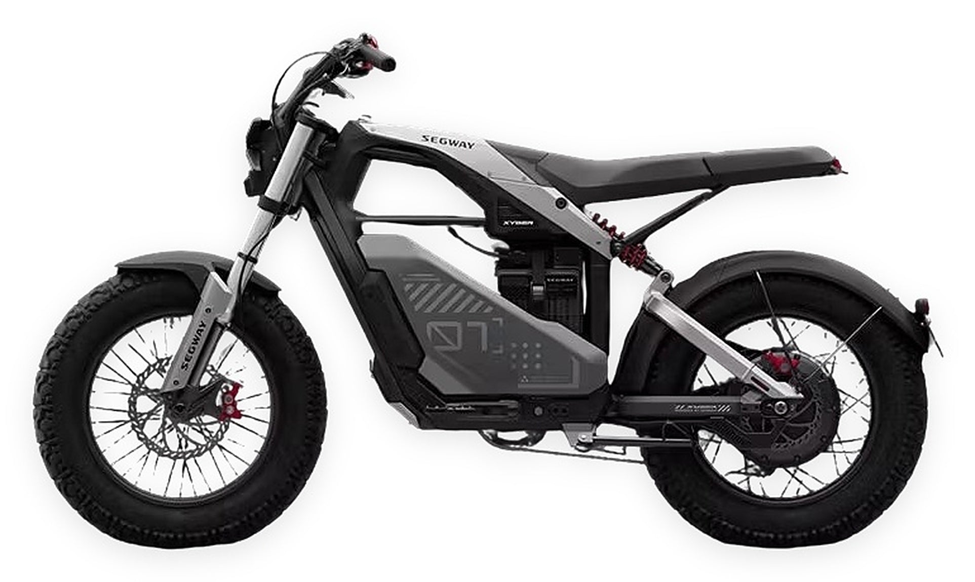 SEGWAY Xyber electric bike panel detail on white background