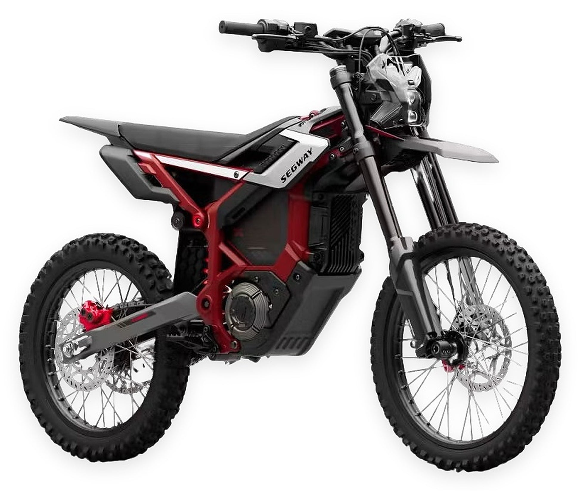SEGWAY Xaber 300 Red electric dirt bike front view on white background
