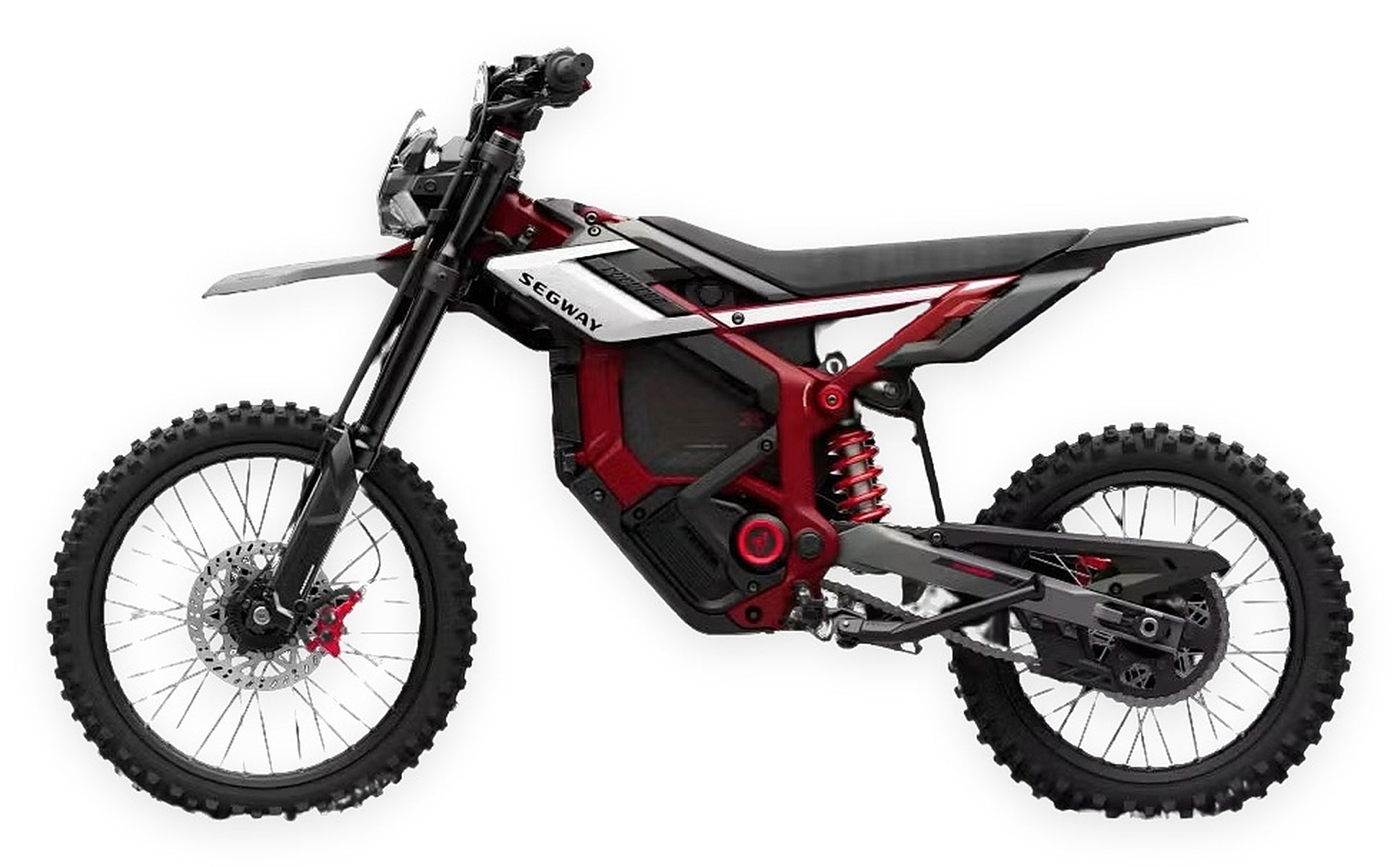 SEGWAY Xaber 300 Red electric dirt bike side view on white background