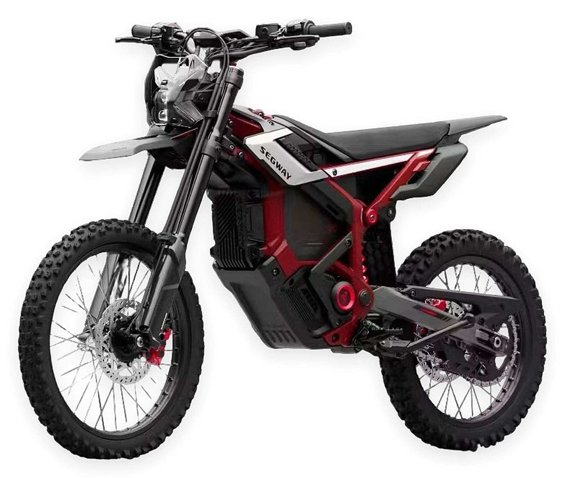 SEGWAY Xaber 300 Red electric dirt bike angled view on white background