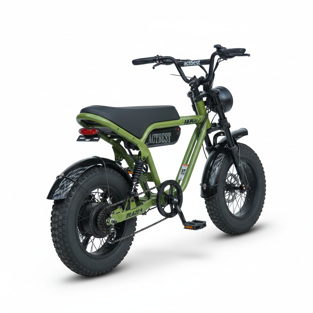 ACTBEST Blaze Electric Mini Bike – 1200W 25MPH Fat Tire