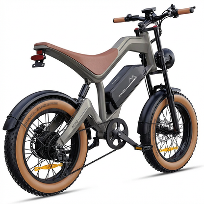BROWN M20 Electric Moped-Style E-Bike – 750W 48V Long Range Fat Tire