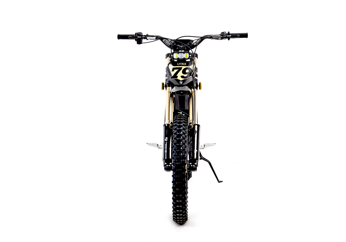 79BIKE Lynx Black and Gold - direct front view
