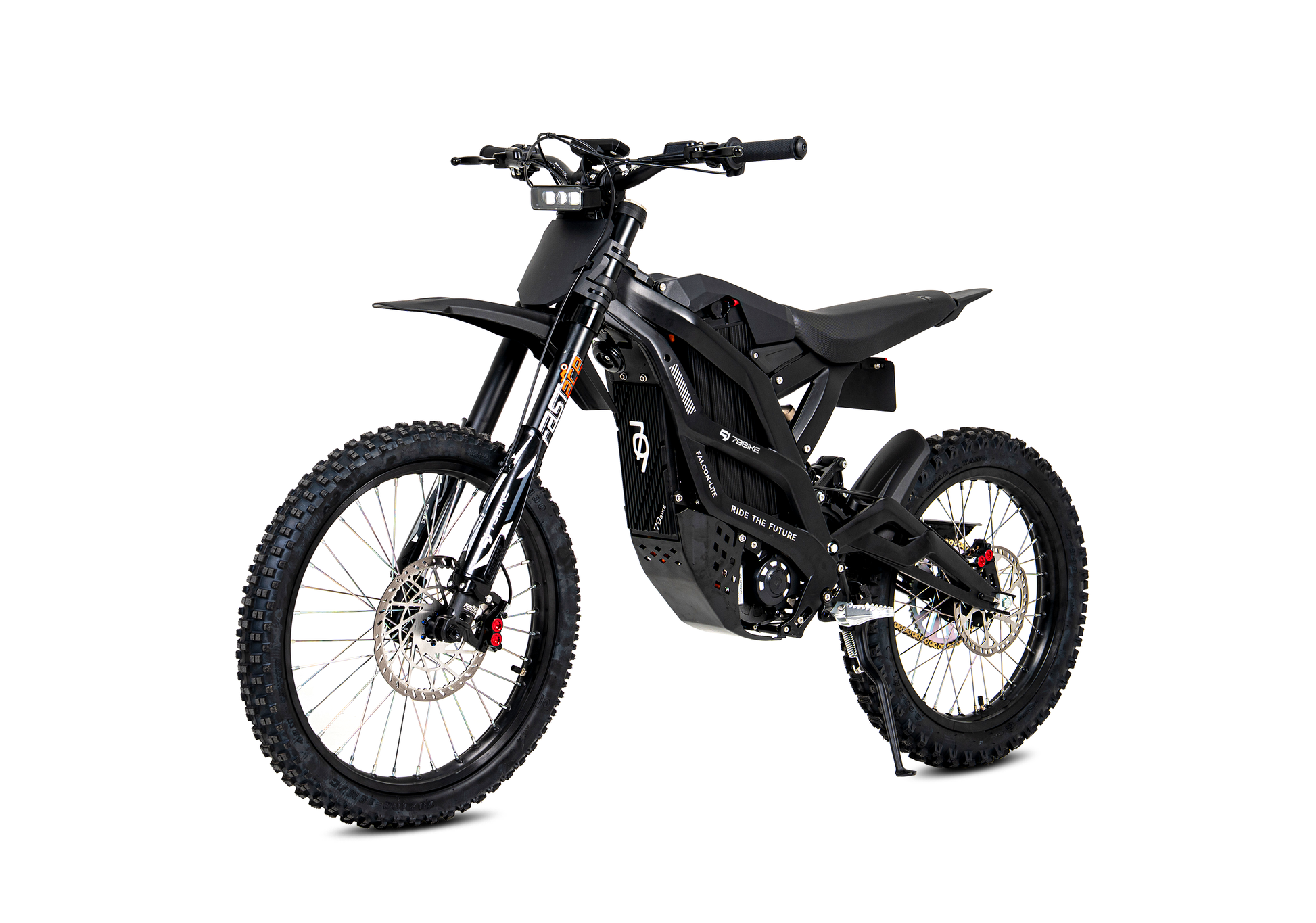 79BIKE Falcon Lite electric dirt bike - front three-quarter view