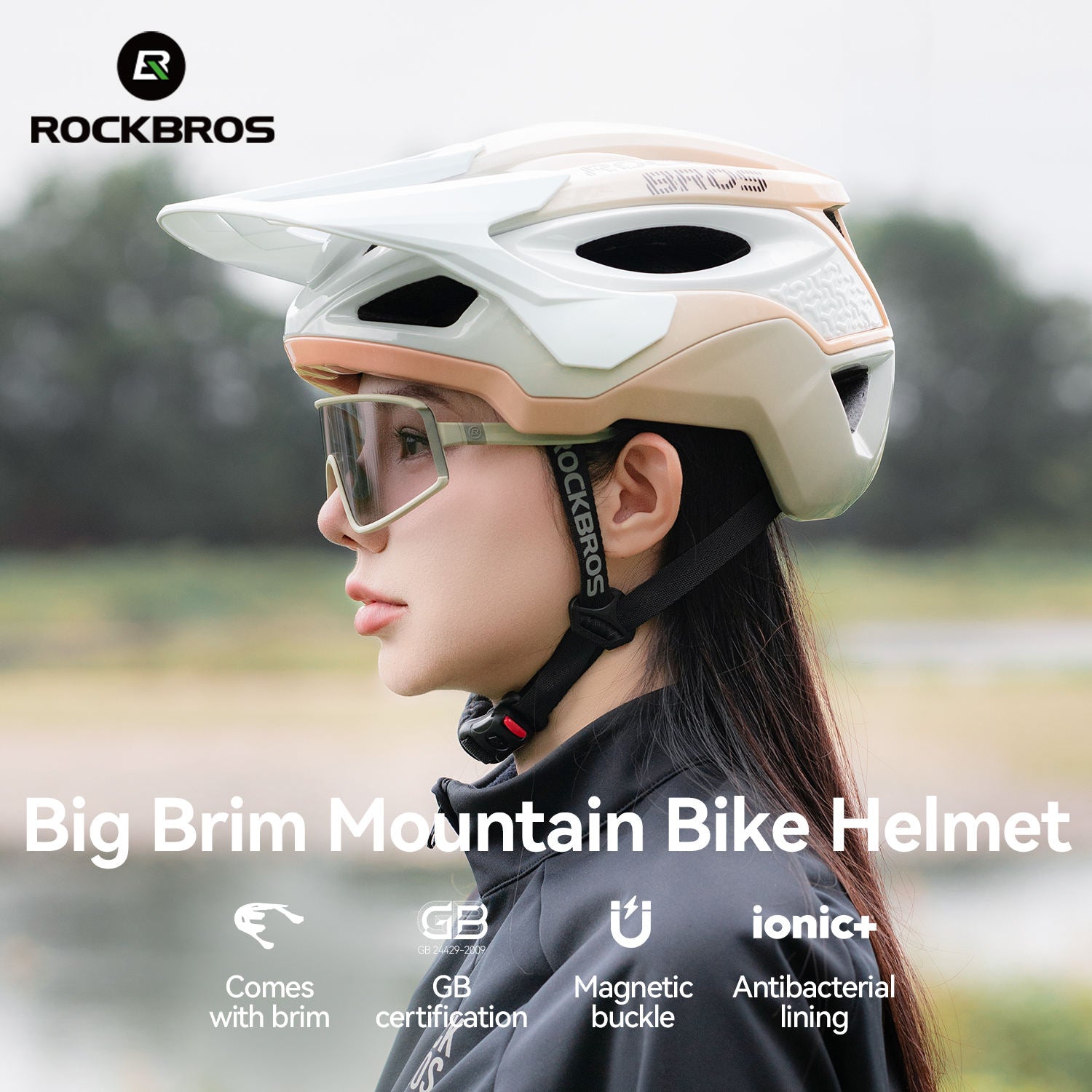 bike helmet visor with Photochromic USB Rechargeable Tail Light| ROCKBROS, Black its shape directs wind through and over the helmet Matte Black DOT Motorcycle Modular