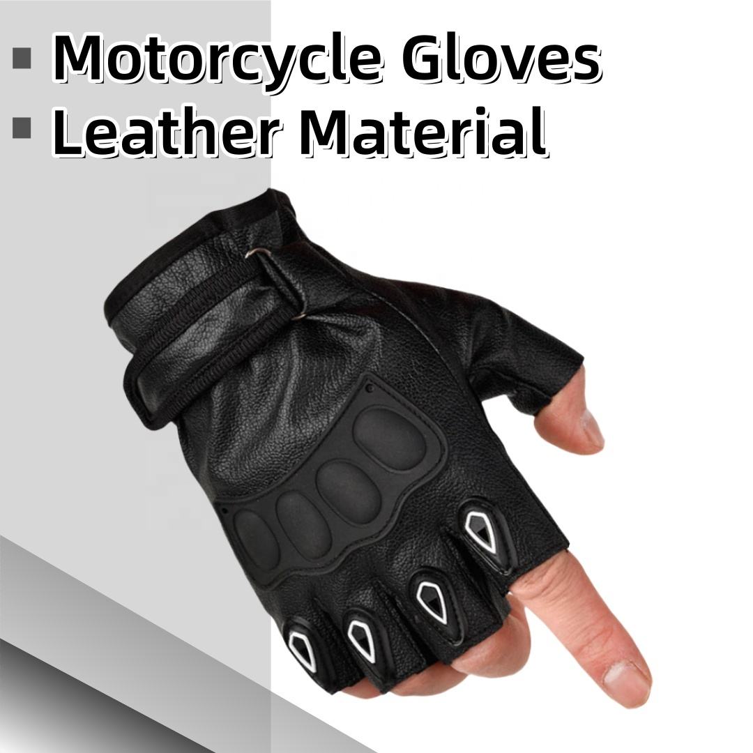 Leather Half-Finger Riding Gloves