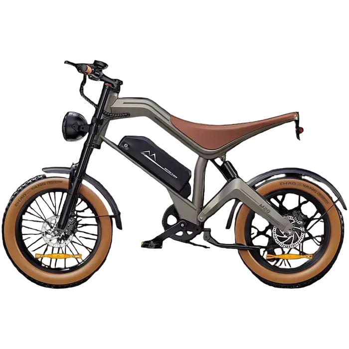 BROWN M20 Electric Moped-Style E-Bike – 750W 48V Long Range Fat Tire
