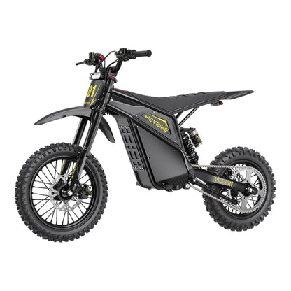 HEYBIKE Villain Black dirt bike eléctrica sobre fondo blanco