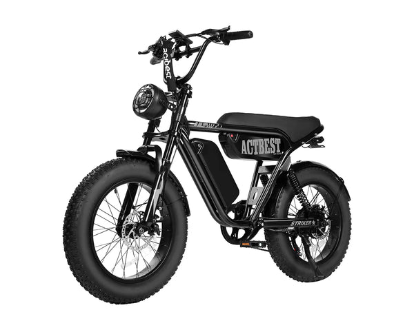 ACTBEST Striker DUAL Bicicleta Eléctrica Tipo Ciclomotor – 1800W Batería Doble 35 MPH